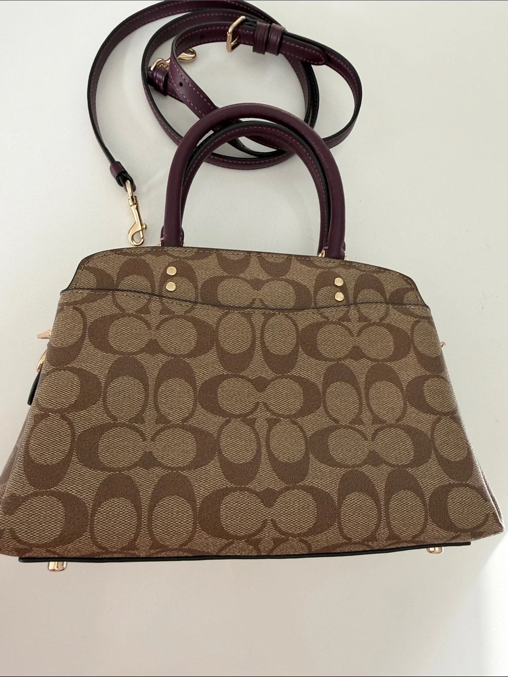 Coach mini Lillie colorblock purple never used